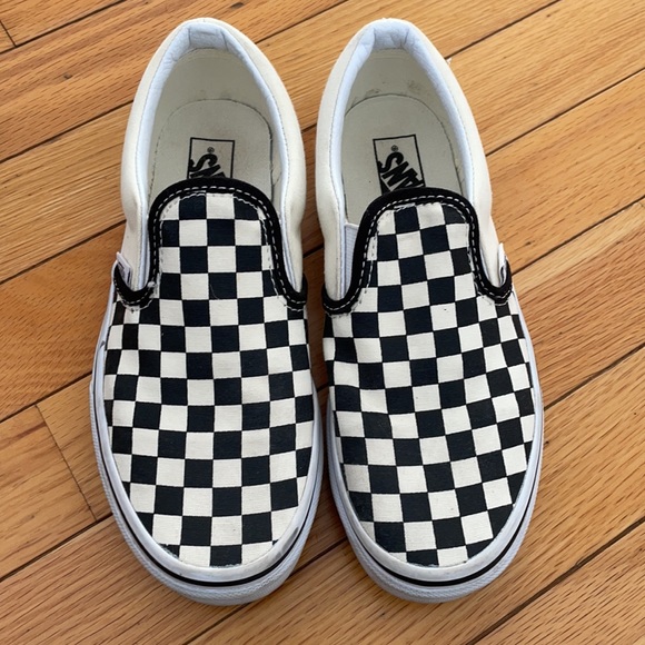 Kids black and white checkered Vans sneakers - Picture 3 of 4